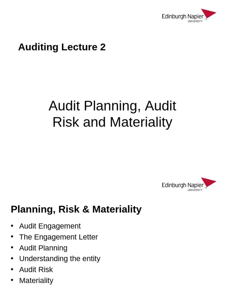 Session 2 Audit Planning, Risk Materiality Student | PDF | Audit ...