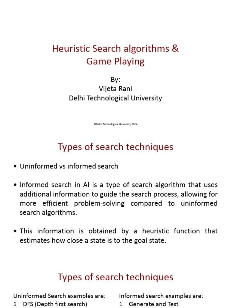 Heuristic Search And Game Playing | PDF | Dynamic Programming | Algorithms
