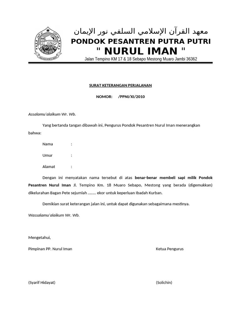 Surat Keterangan Jalan Sapi | PDF