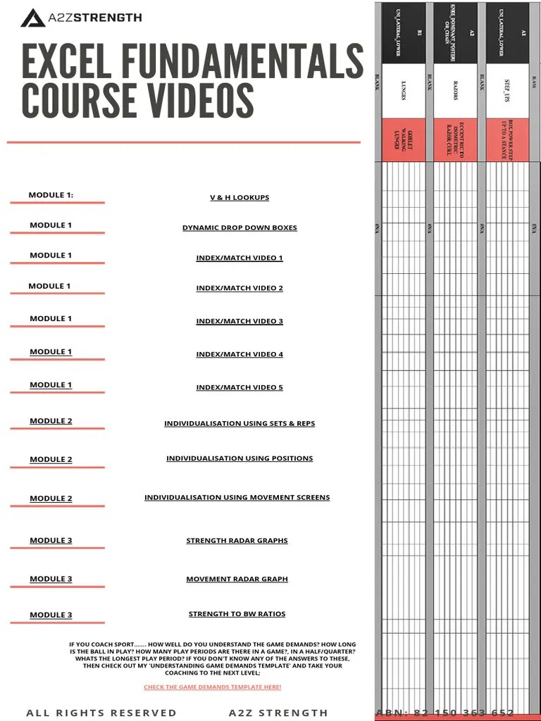 EXCEL FUNDAMENTALS COURSE | PDF