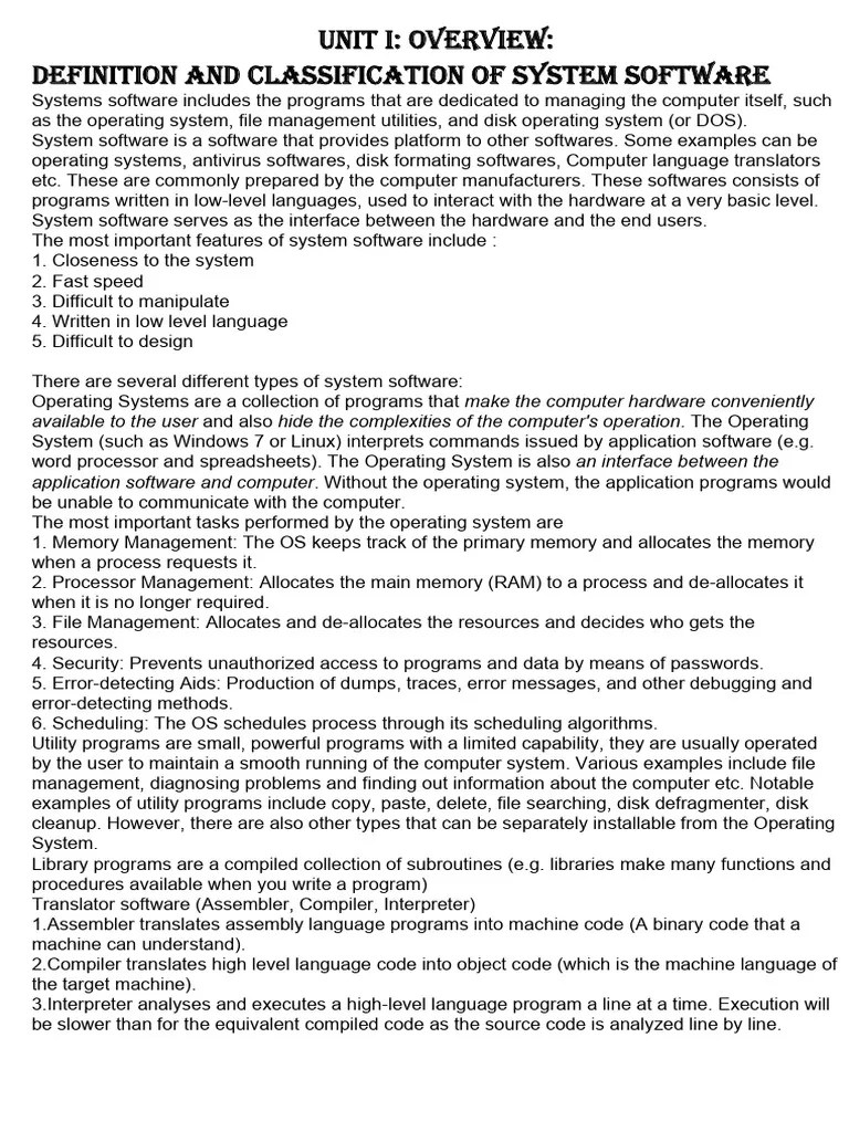 System Software (BCA) | PDF | Assembly Language | Operating System