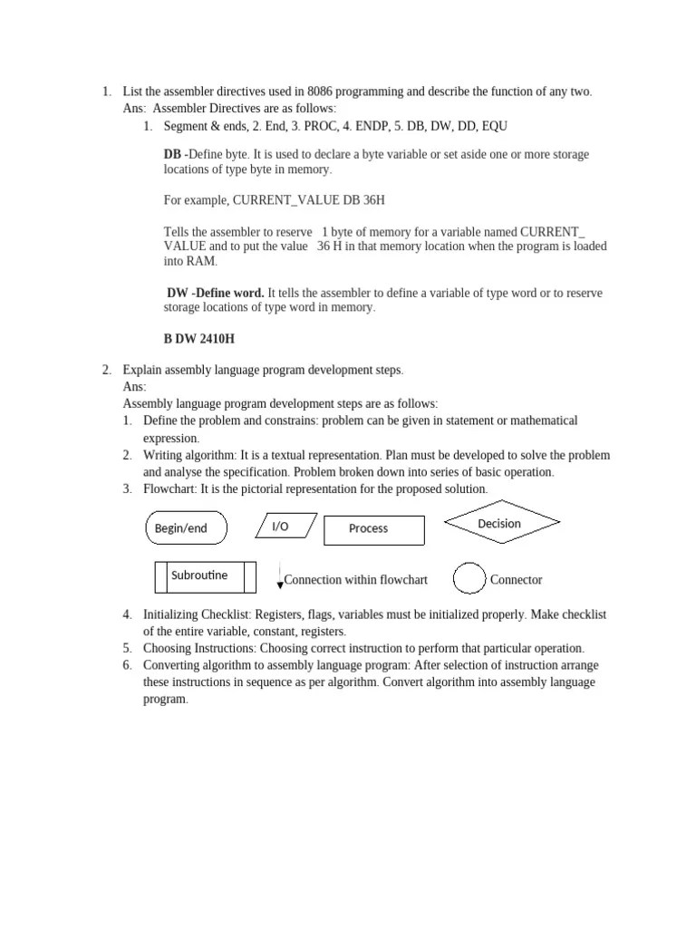 Microprocessor Questions | PDF