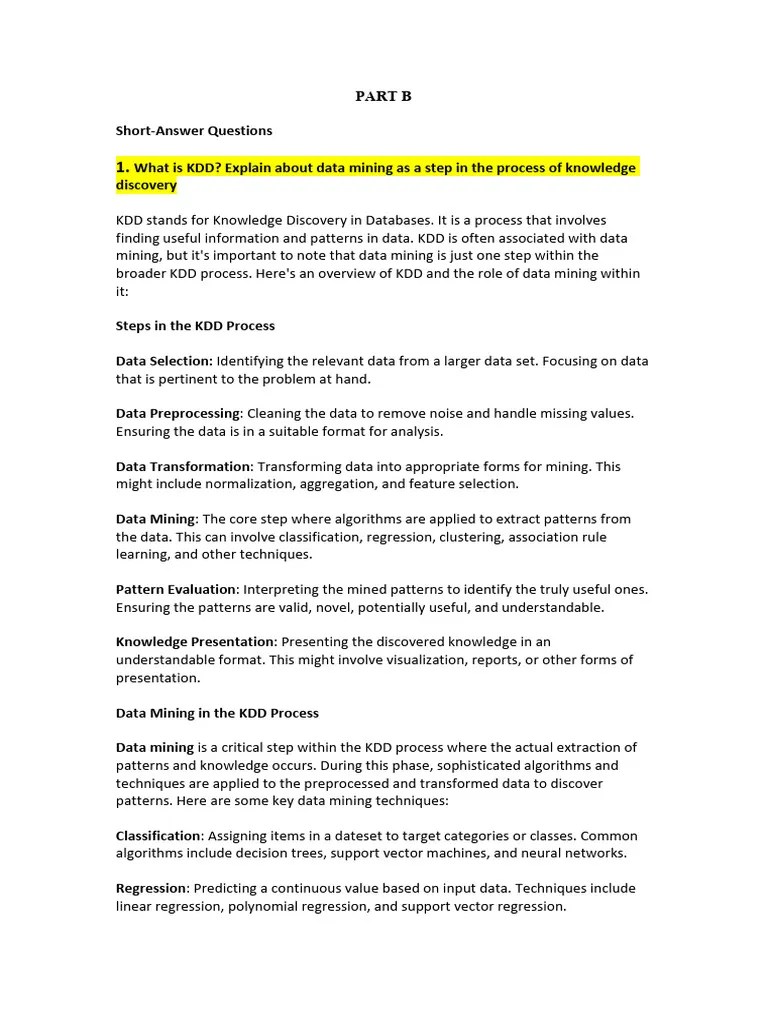 KDD And Data Mining Explained | PDF | Cluster Analysis | Data Warehouse