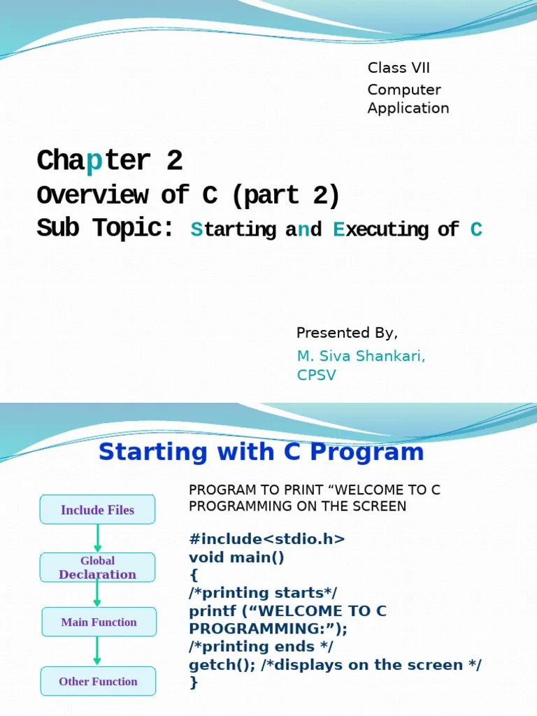 Cl - 7chpt2 Overview Of C Part 2 | PDF | Source Code | Computer Science