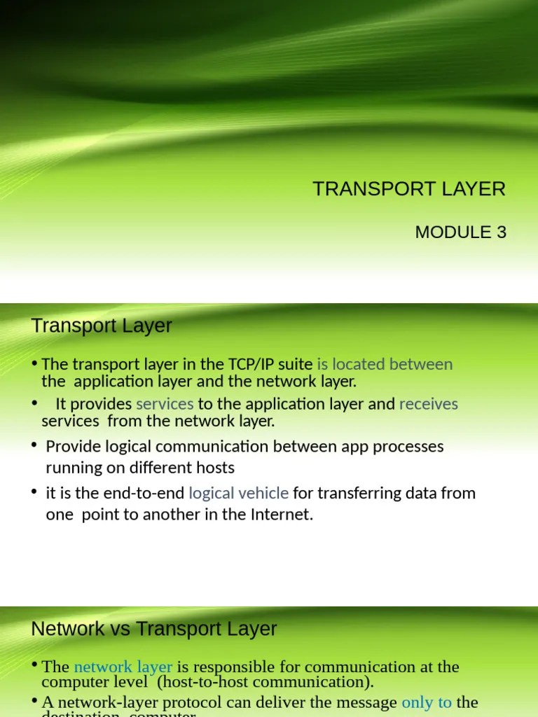 Transport Layer | PDF | Transmission Control Protocol | Port (Computer ...