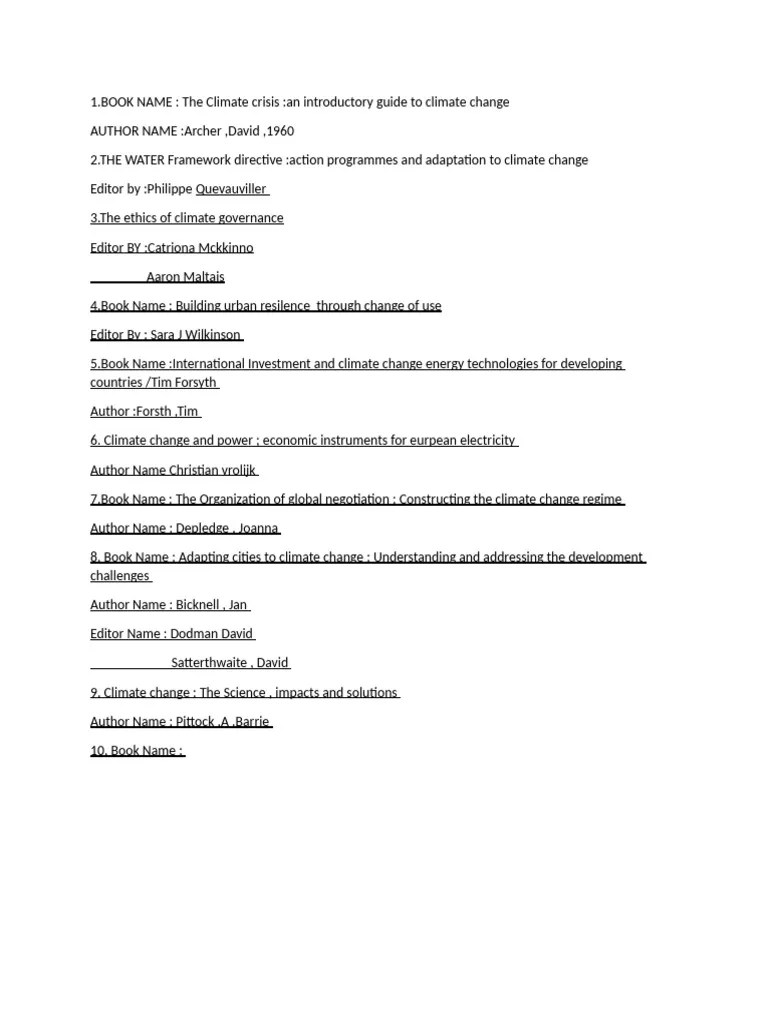 CLIMATE Change ASSIGNMENT 1 | PDF