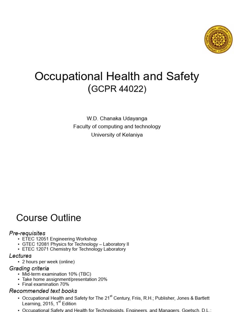 Introduction Part 01 | PDF | Occupational Safety And Health | Working Conditions