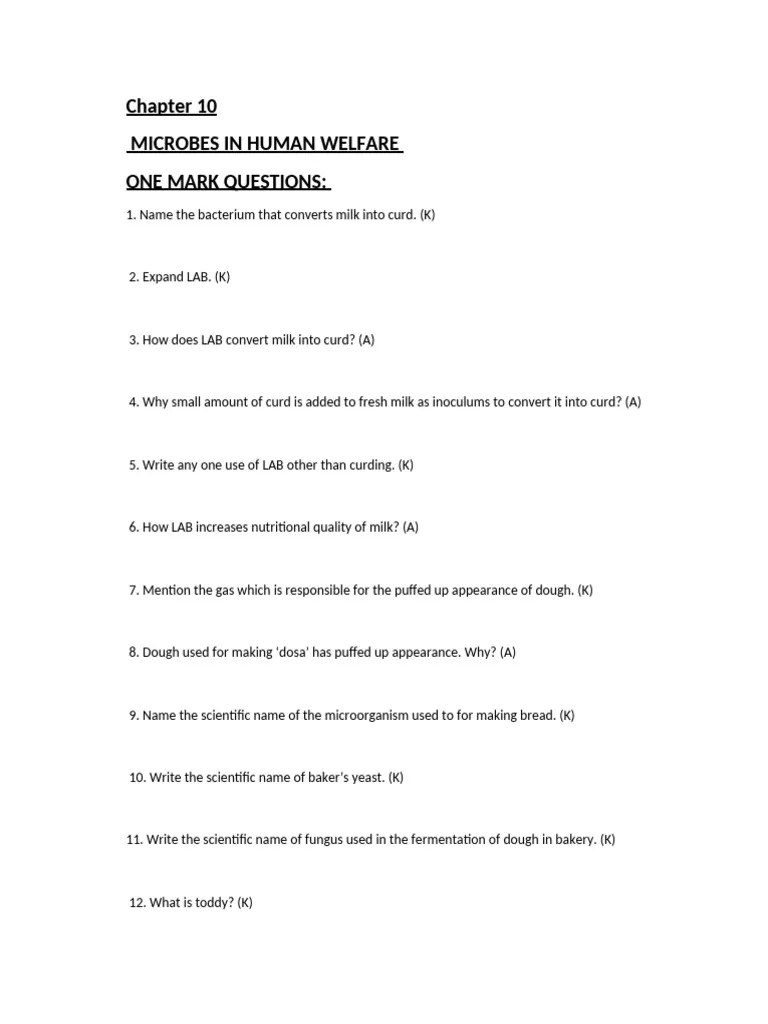 Chapter 10.docx Microbes | PDF | Microorganism | Yeast