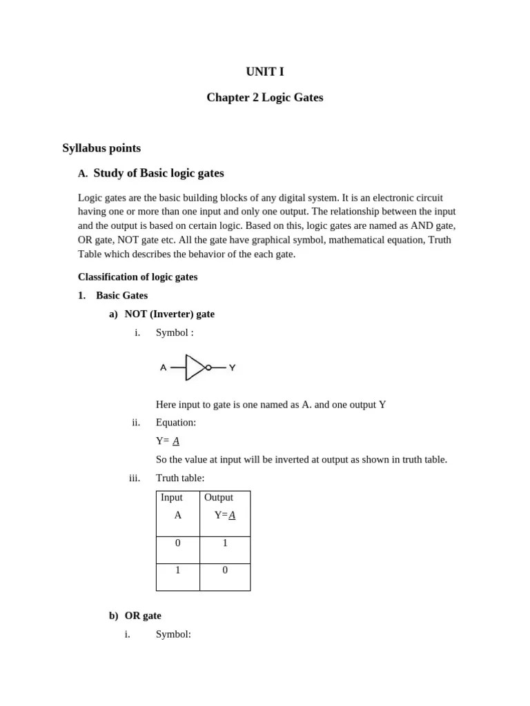 Chapter 1 Logic Gates | PDF | Logic Gate | Electronic Circuits