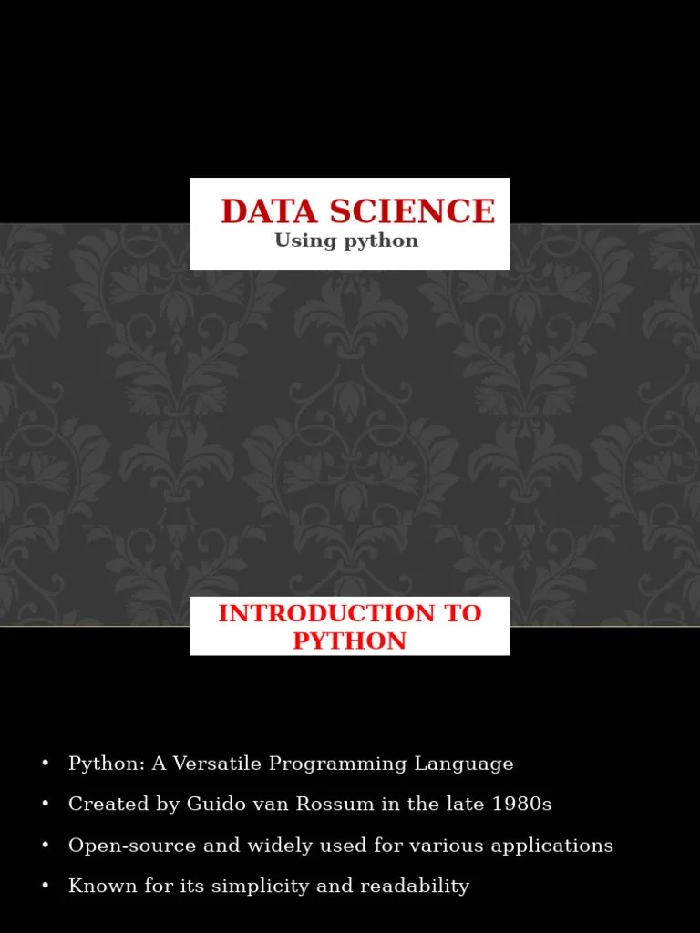 Data Science Ppt | PDF | Python (Programming Language) | Regression ...