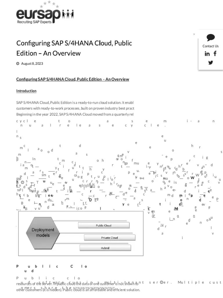 Configuring SAP S_4HANA Cloud, Public Edition - An Overview - Eursap | PDF
