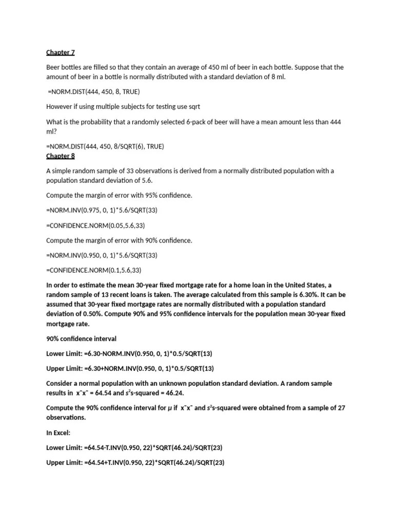 Notes For Exam 3 | PDF | Standard Deviation | Normal Distribution