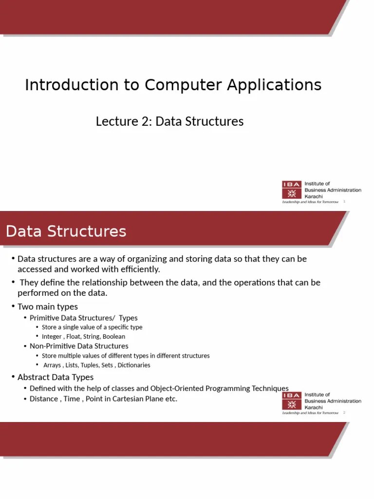 Lecture 2 Python Data Structures | PDF | Data Type | Computer Science