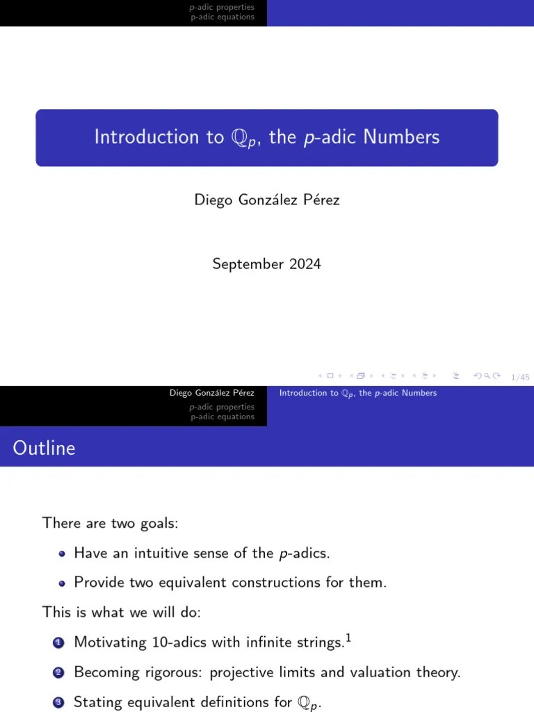 Introduction To P Adic Numbers | PDF | Mathematical Objects | Mathematical Structures