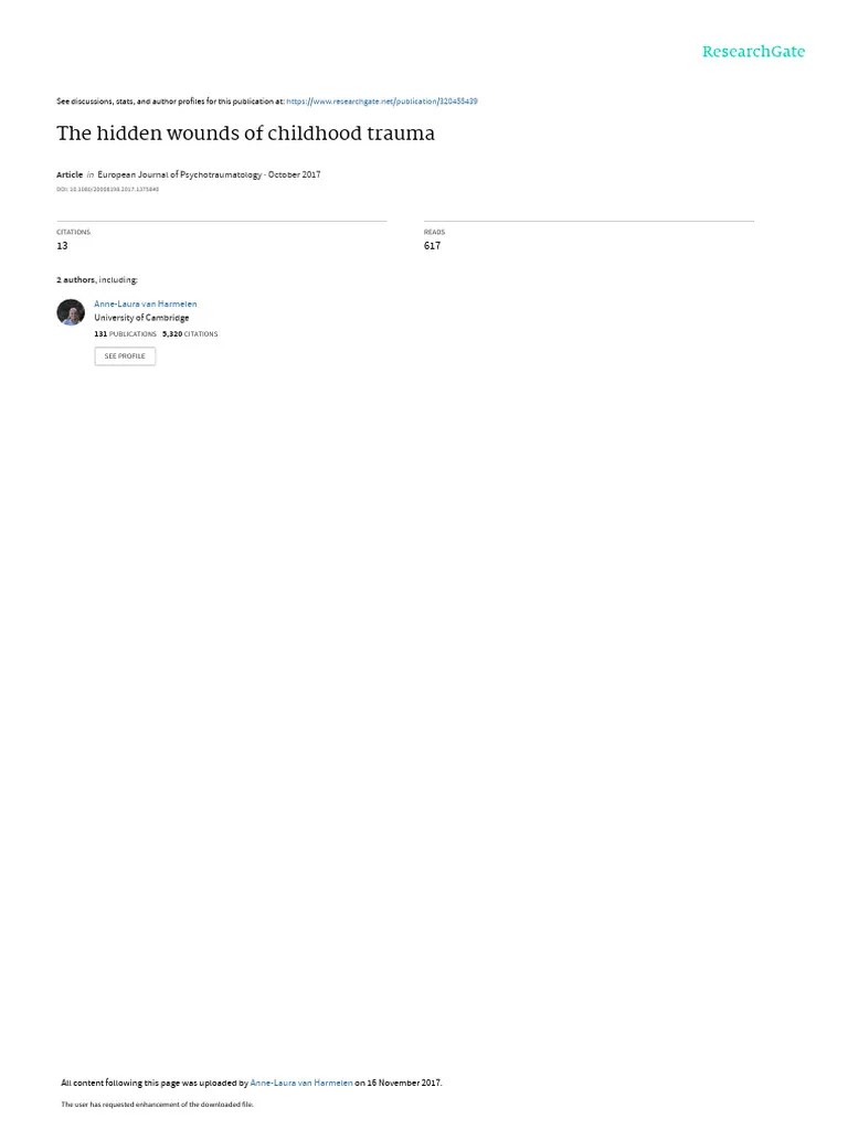 The Hidden Wounds Of Childhood Trauma | PDF | Stress (Biology ...