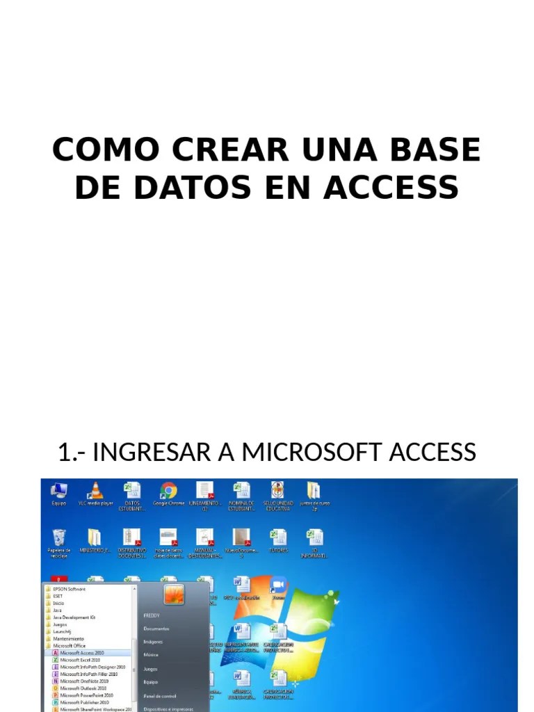 COMO CREAR UNA BASE DE DATOS EN ACCESS. | PDF