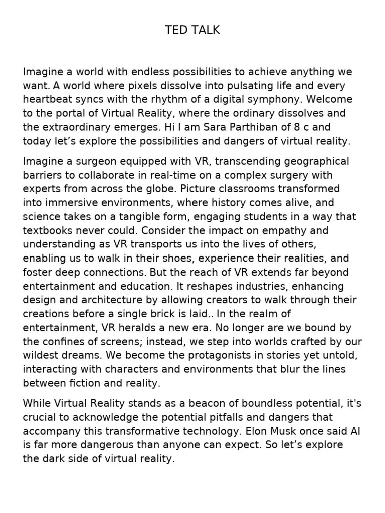 TED TALK 2 | PDF | Virtual Reality | Reality