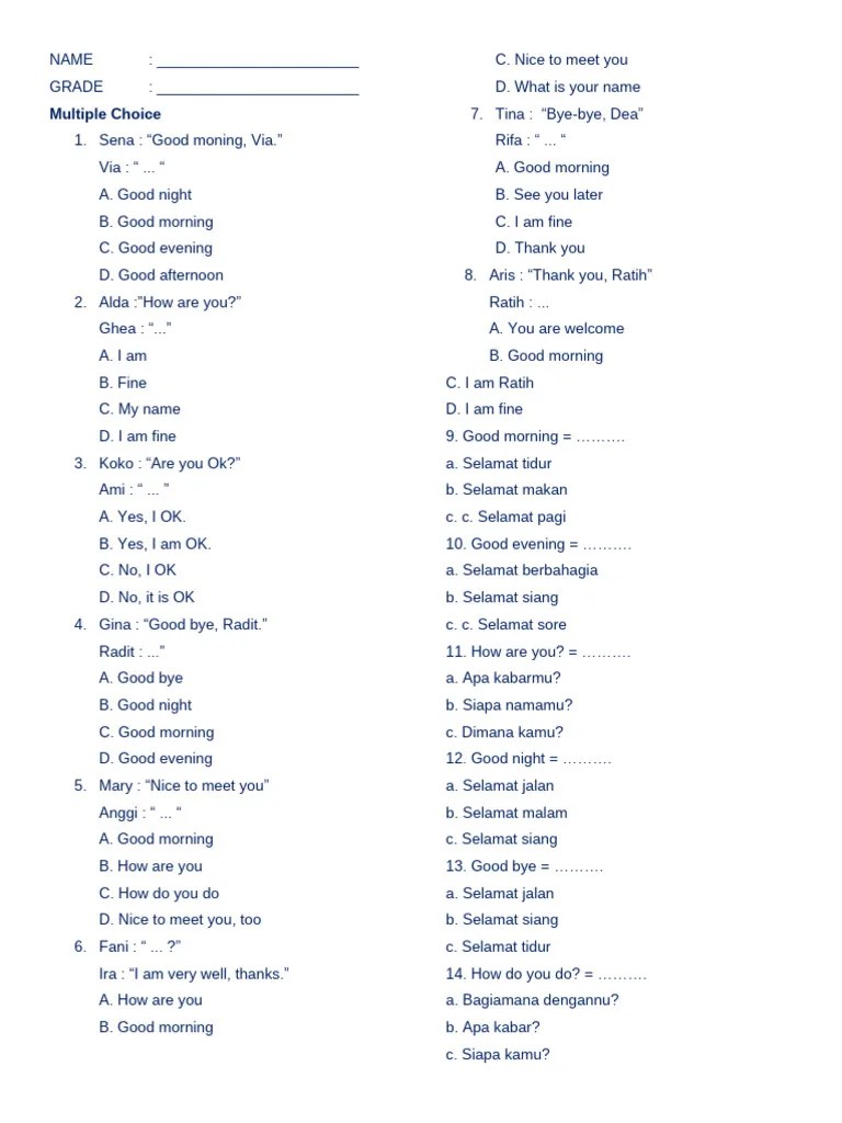 Greetings Exercise For First Grade Pdf - Premium Dark Design Gallery - Full HD