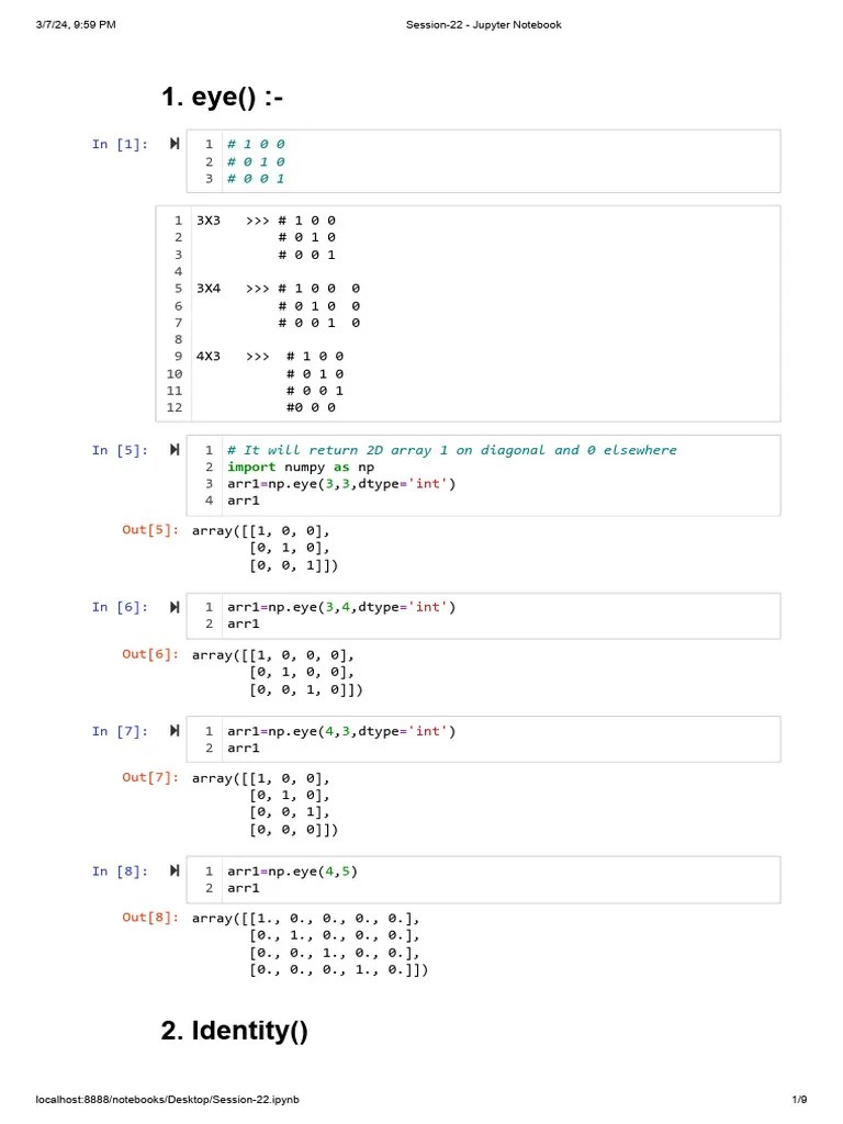 Session-22 - Jupyter Notebook | PDF | Linear Algebra | Algebra