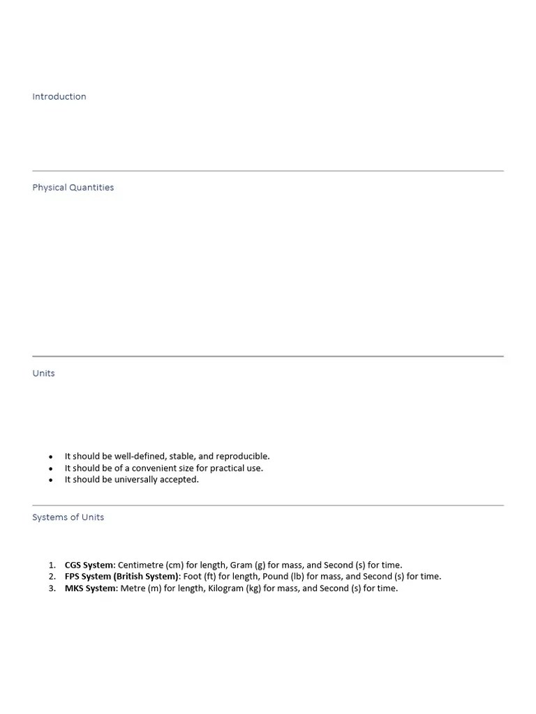 Units And Dimension | PDF | International System Of Units | Force