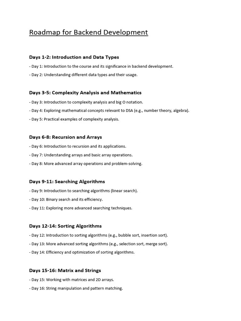 Roadmap For Backend Development | PDF | Databases | Json