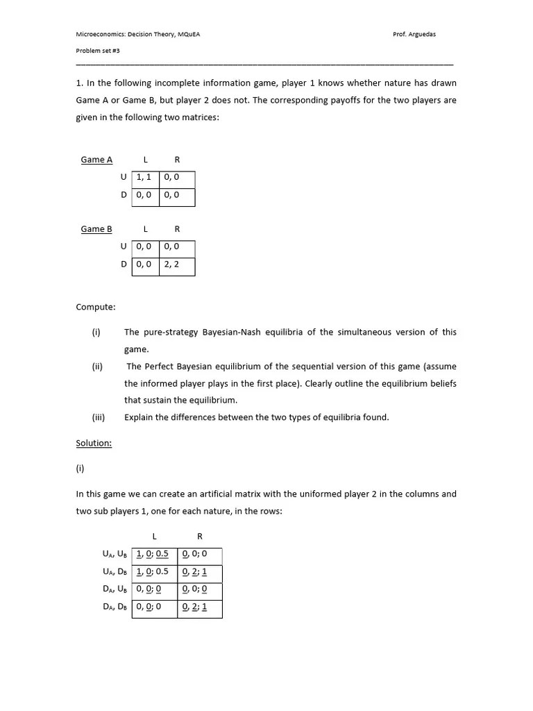 Problem Set 3 - Solutions - Final | PDF | Systems Theory | Economics Of Uncertainty