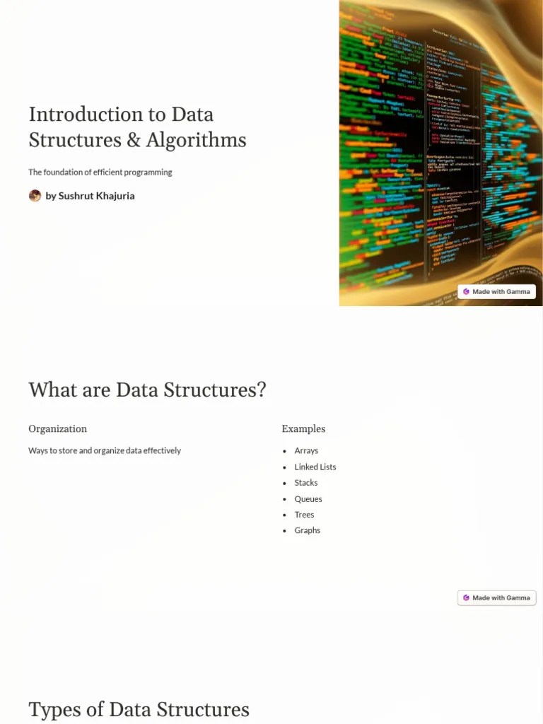 Introduction To Data Structures And Algorithms | PDF