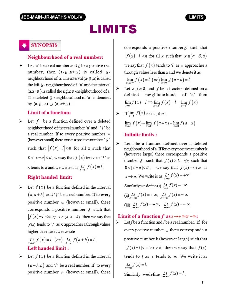 Limits | PDF | Function (Mathematics) | Mathematical Analysis