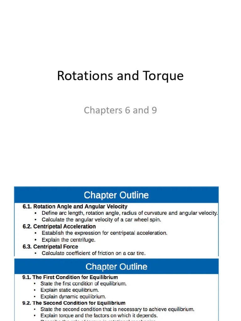 Rotations And Torque | PDF | Torque | Rotation Around A Fixed Axis