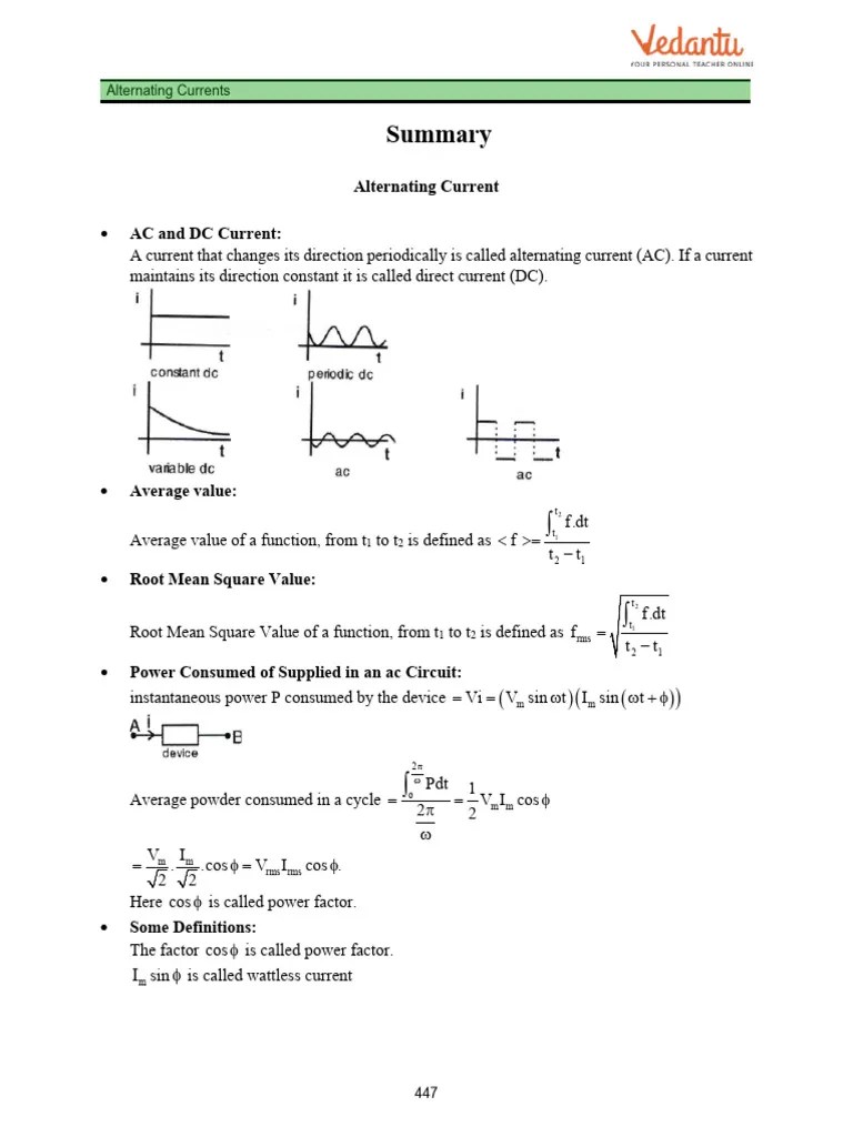 19.alternating Currents | PDF | Root Mean Square | Resonance