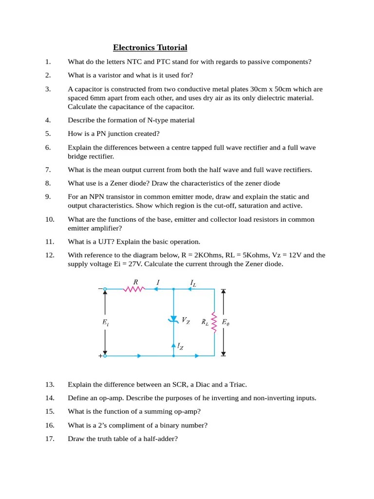 Electronics Tutorial | PDF | Operational Amplifier | Rectifier