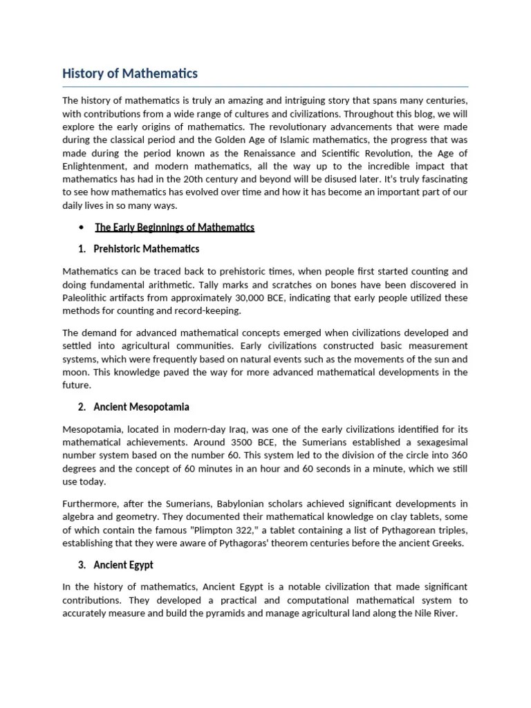 History Of Mathematics | PDF | Mathematics | Geometry