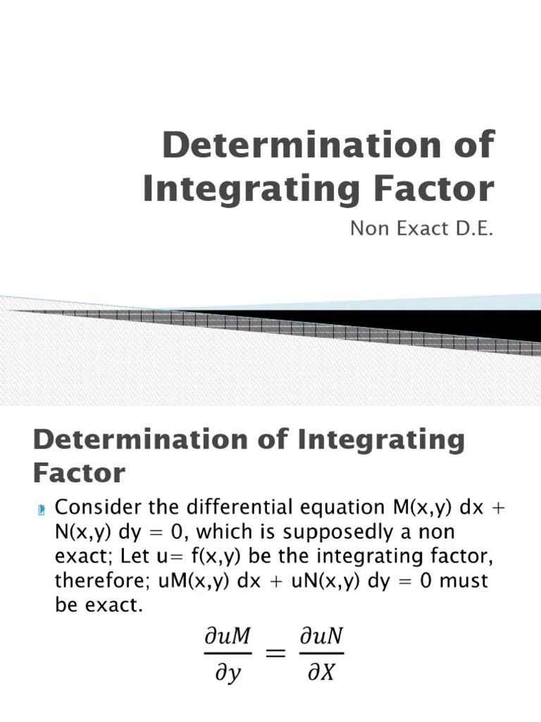 Determination Of Integrating Factor.pptx (1) | PDF