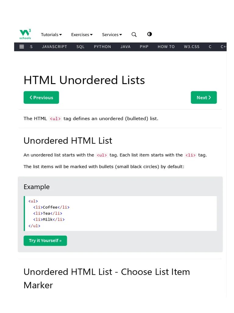 Unordered | PDF | Html Element | Html
