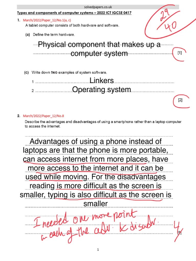 2022-Types-and-components-of-computer-systems-IGCSE-0417 | PDF ...