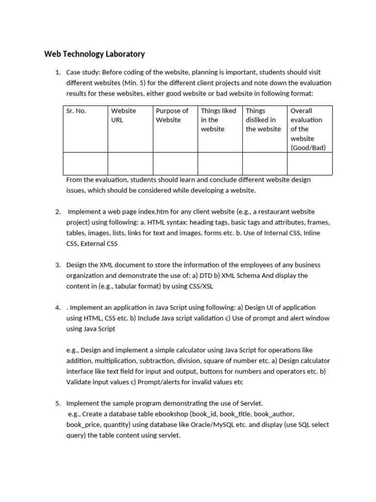 Web Technology Laboratory_TE | PDF | Html Element | World Wide Web