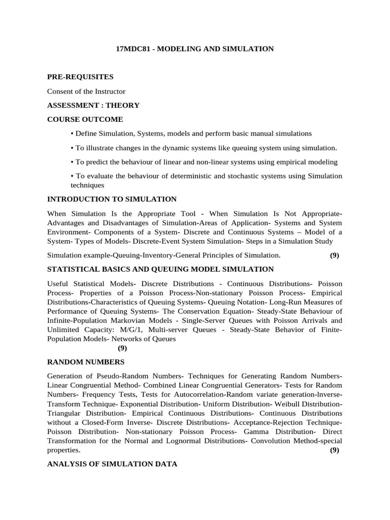 Syllabus | PDF | Probability Distribution | Poisson Distribution