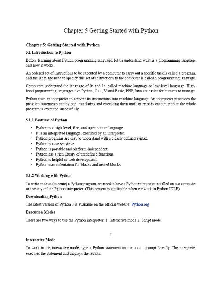 Getting Started With Python | PDF | Data Type | Python (Programming ...