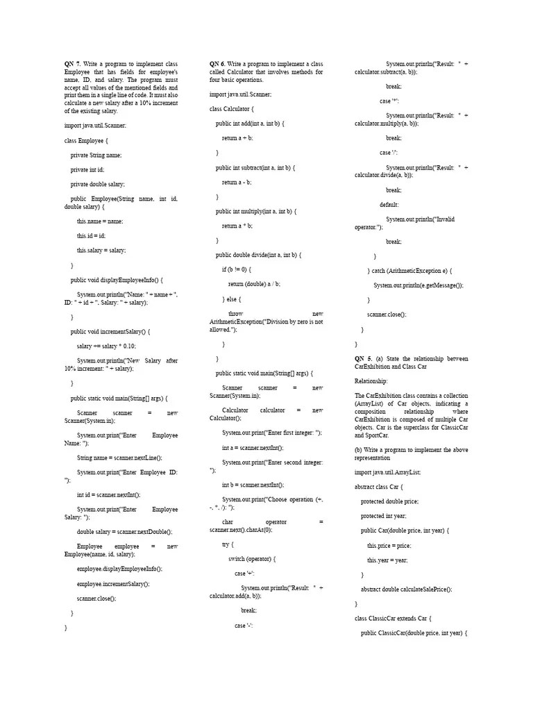 FINAL OOP 2023 | PDF | Area | Method (Computer Programming)