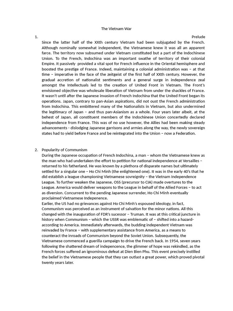 The Vietnam War | PDF | French Indochina | Vietnam