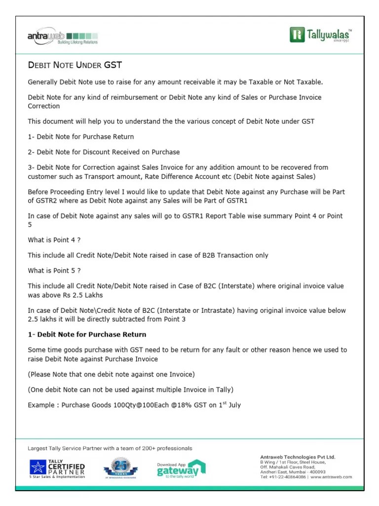 Debit Note & Credit Note | PDF | Debits And Credits | Value Added Tax