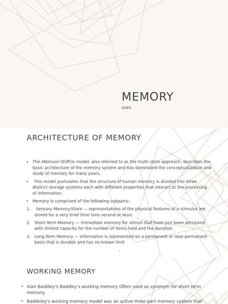 Memory | PDF | Memory | Cognition
