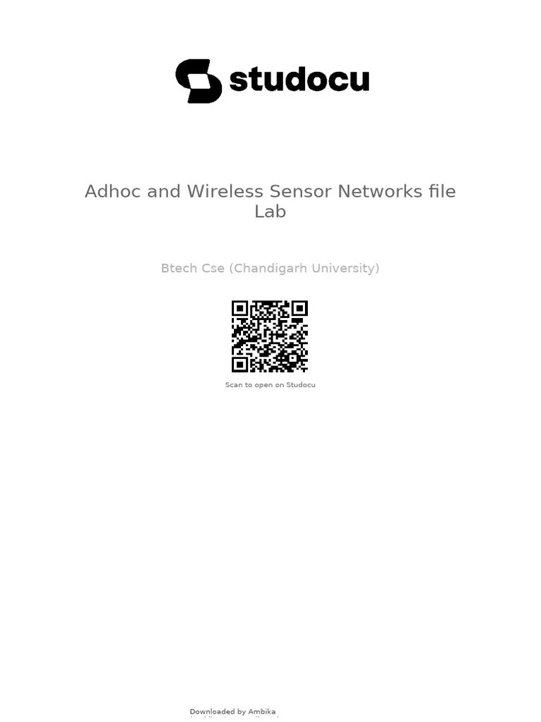 Adhoc And Wireless Sensor Networks File Lab (1) | PDF | Wireless Sensor Network | Computer Network