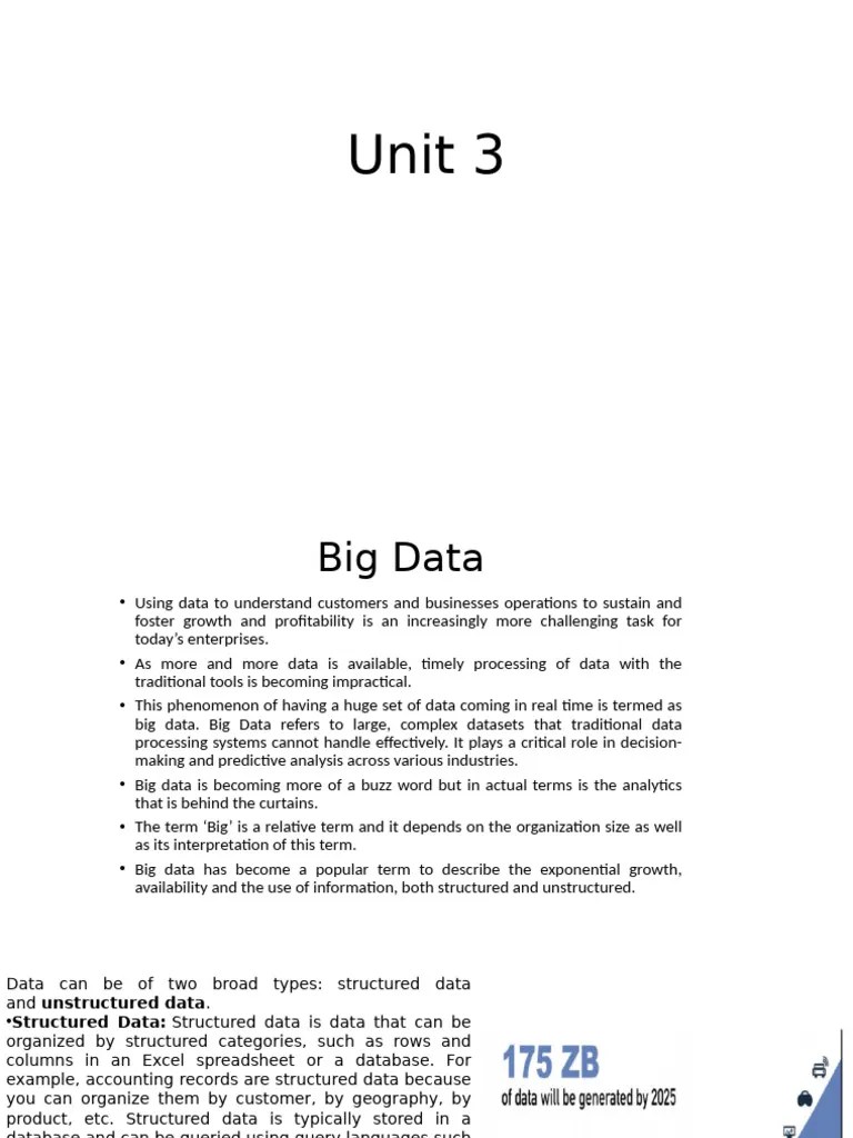Unit 3 Big Data Analytics | PDF | Big Data | Analytics