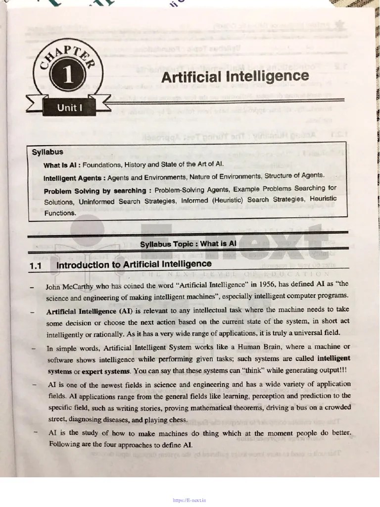 Unit-1 Artificial Intelligence | PDF