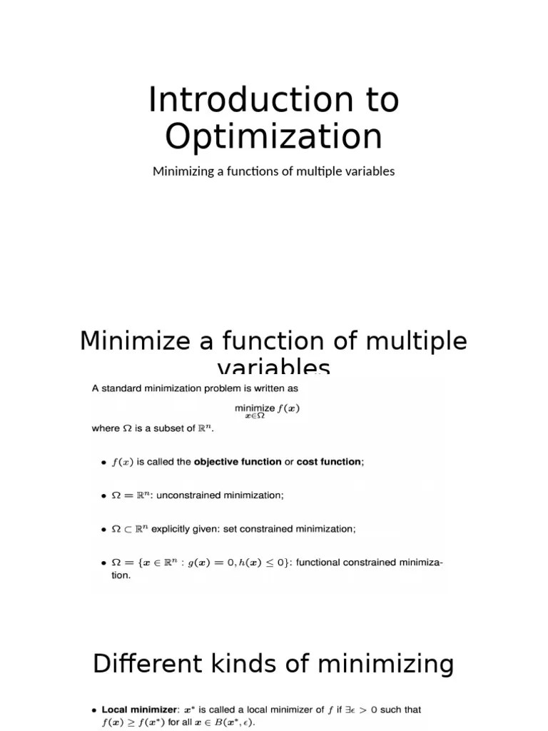Optimization Lecture-1 | PDF