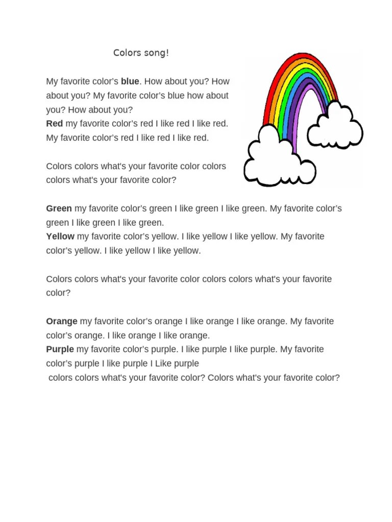 What's Your Favorite Color_ - Kids Songs - Super Simple S... | PDF
