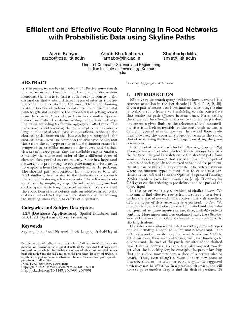 Efficient And Effective Route Planning In Road Networks With ...