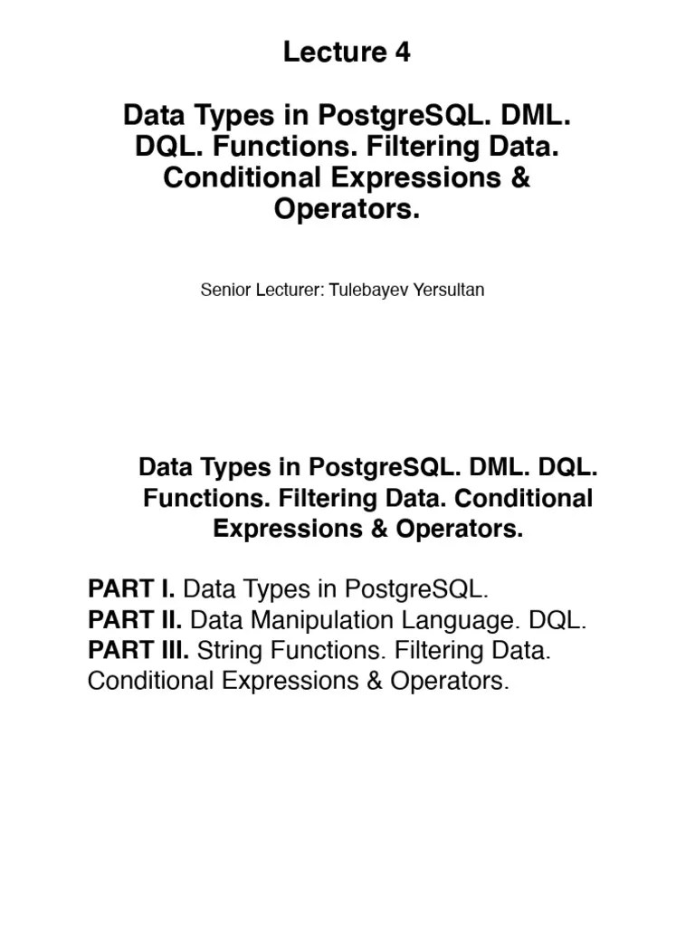 Lecture 4 | PDF | Boolean Data Type | Data Type