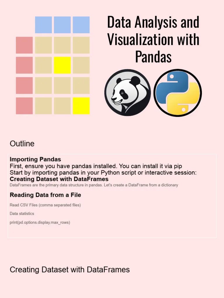 Data Analysis And Visualization With Pandas | PDF